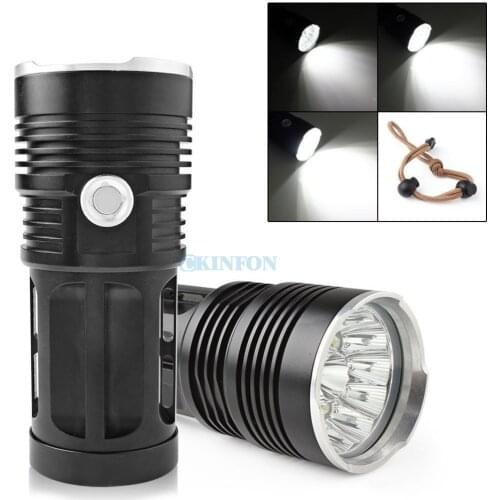 DHL 60PCS New 38000LM 15x XM-L T6 LED Flashlight Torch 4x 18650 Hunting Light Lamp Fighting Gift