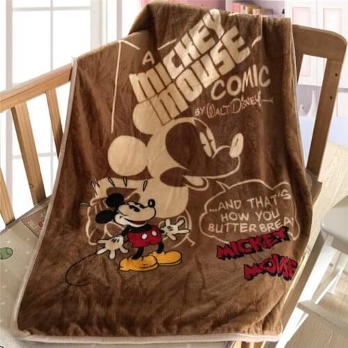 Disney cartoon coral fleece flannel blanket Mickey Mouse Frozen Elsa Ann Soft Four Seasons Baby Kids Boy Girl Blanket Throw