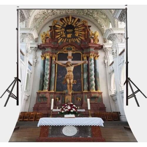 5x7ft Photography Backdrop Christian Church Interior Scene Photography Background Studio Props