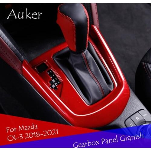 Gear Shift Panel Cover Cup Frame Center Console Protect Housing Trim Accessories For Mazda CX-3 2018-2021