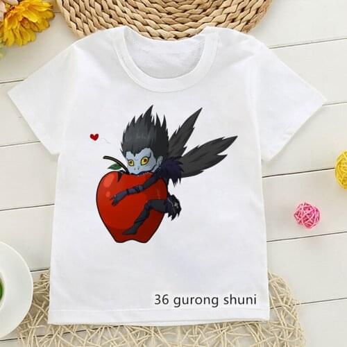 Kawaii L LK Death Note T Shirt Kira Boys T-Shirt Anime Clothes Japan Manga Kids Clothes Children Clothing Short Sleeve T-Shirts
