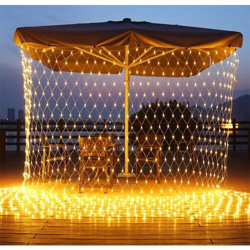1.5x1.5M 3x2M 6x4M LED Net Mesh Fairy String Light Garland Window Curtain Fairy Net Lights Christmas Wedding Party Holiday Light