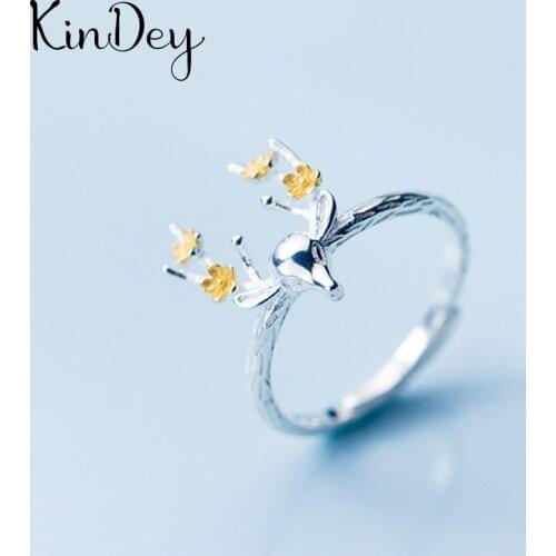 Exaggerated Gothic Deer Antlers Rings For Women Charm Engagement Jewelry Girls Open Finger Knuckle Rings 2021