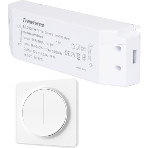 Touch Panel Dimmer Controller + Triac Dim LED Driver Adapter 12V 24V Transformer 8W 15W 25W 50W 75W Power Supply