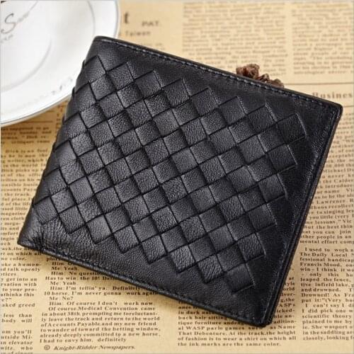 Sheepskin wallet men Genuine Leather Soft & High quality Short purse men Slim Wallet with card holder Black Navy Blue
