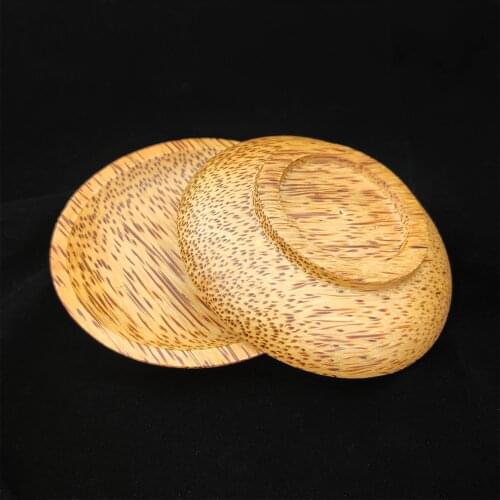 Round Tableware Small Wooden Plate Kitchen Bread Fruit Dessert Saucer Solid Wood Snack Tray Home Trinket Dishes