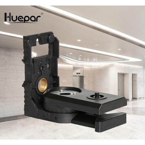 Huepar Multifunctional L-shape Magnetic Bracket Laser Level Adapter With Adjustable Magnetic Pivoting Base to 180 Degree Holder