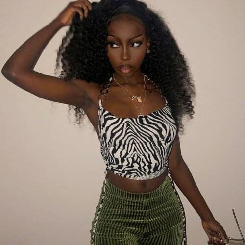 The Latest Spring Women Fashion Ladies Fashion Slim Sleeveless Zebra Striped Tops Ladies Women Fashion Trends Halter Tops