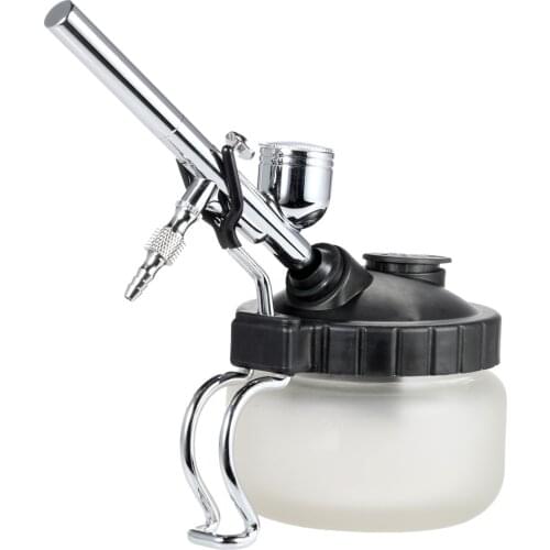 0.2/ 0.3/0.5mm Airbrush Cleaning Pot Glass Air Brush Holder Clean Paint Jar Bottle Spray Gun Wash Tools Needle Nozzle Brush Set