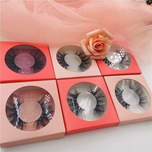 6 Pairs/Lot Mink 5D Eyelashes Fluffy Short Beautiful Eyelashes Custom Pink Square Package Eye Lashes