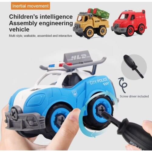 New Childrens Disassembly And Assembly Engineering Sanitation Toy Car DIY Detachable Assembly Sliding Car Boy Puzzle Toy Gift