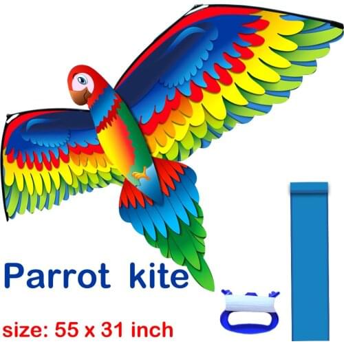New High Quality 3D Parrot With Tail With Handle and Line Good Flying Kites