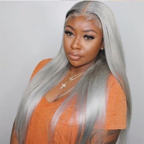 Gray Hair Wigs for Women Glueless Cosplay Synthetic Wig Middle Part With Baby Hair Silky Straight Wig Natural Hairline