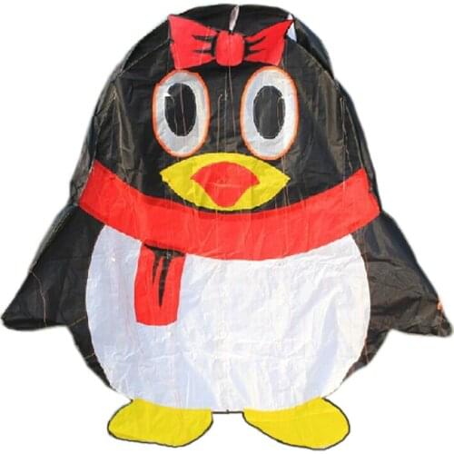Professional Outdoor Fun Sports Power Cartoon Software QQ Penguin Kite With String Good Flying