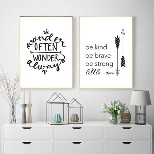 Modern Inspiring Quote Art Canvas Painting Prints And Posters Black White Wall Decorative Pictures Living Room Decor YX180