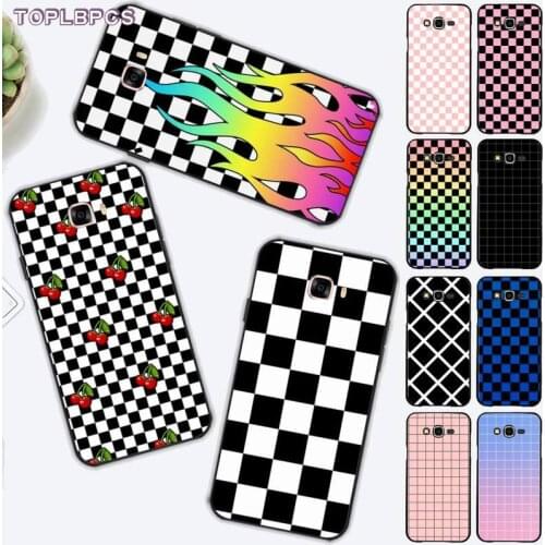 TOPLBPCS Checkerboard Plaid Checked Checkered Phone Case for Samsung J6 J7 J2 J5 prime J4 J7 J8 2016 2017 2018 DUO core neo