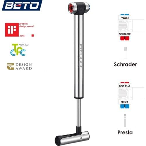 Taiwan BETO Ultralight Road Mini Bike Pump Hand Bicycle Pumps bike Tire Inflator Presta Schrader Adapter EZ-001A