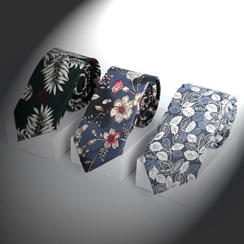 Mens Leisure Narrow 7cm Printing Leisure Mens and Womens College Style Student Tie Foreign Trade Fancy Cotton Tie New Style