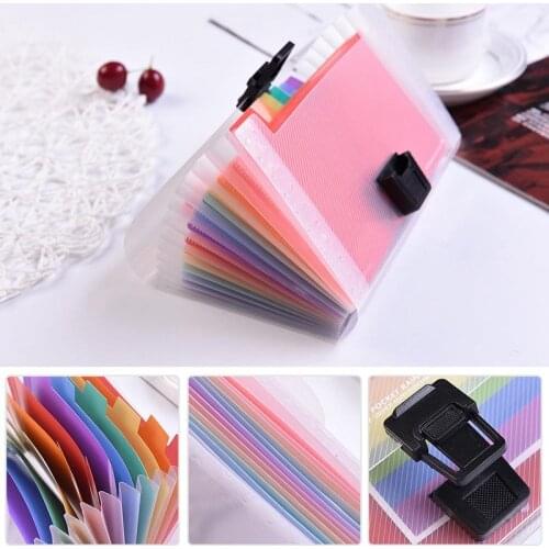 High Capacity Plastic A6 File Folder 13 Pockets Paper Document Organ Bag Office School File Bag Colorful Rainbow A6 File Folder