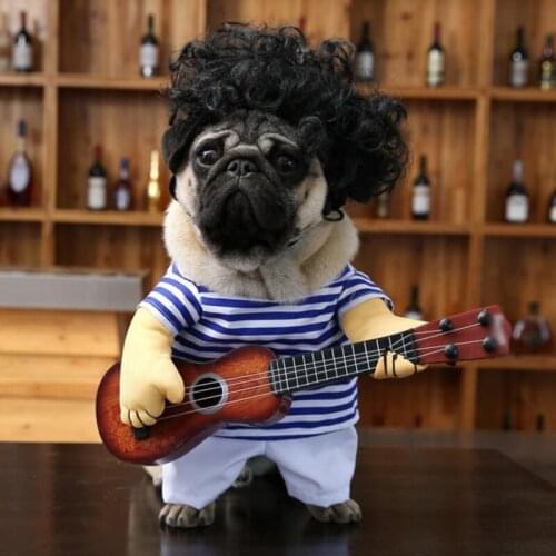 Funny Guitar Pet Dog Clothes Costume Fancy Dress Up Party Decoration Guitarist Dressing Perform Cloth Pet Accessorise Supply