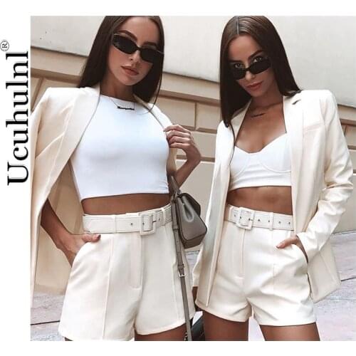 2020 Autumn Winter Women Blazer/shorts Set 2 Piece Set Office Suit Plus Size Outfits Jacket Casual Wide Leg Co Ord Set Pants