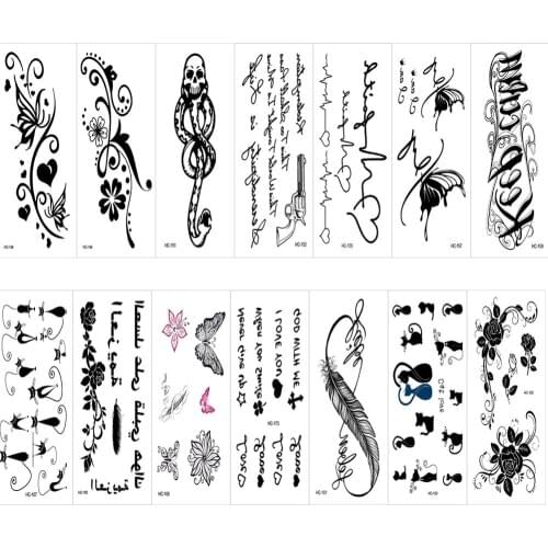 1 Sheet Waterproof Temporary Tattoo Fake Flash Tattoo Stickers Cat Heart Body Art New Design Fake Women Men Tattoos #280878