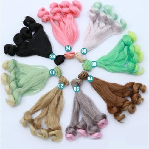 20cm BJD Wig for 1/3 1/4 1/6 Kids Gift BJD Doll Wig Curly Doll Hair High-Temperature Wire Girls Toys Gift DIY Doll Accessories