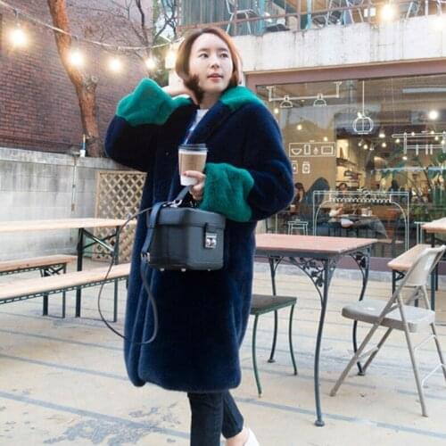 2020 Women Winter New Plus Size Warm Casual Faux Rabbit Fur Coat Hooded Female Fashion Long Soft Thick Parkas Outerwear ZY38