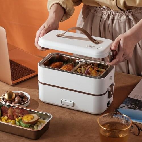 220V Mini Electric lunch box Double-layer Food Heated container multicooker Food Storage Container Bento Lunch Box with handle