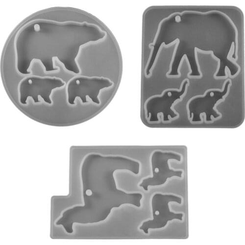 3Style Animal UV Resin Silicone Mold Alpaca Elephant Polar Bear Shape Epoxy Resin Mould For DIY Jewelry Making Findings Supplies