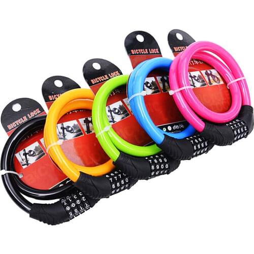 4 Digit Combination Password Cycling Security Bike Bicycle Cable Steel Wire Chain Lock