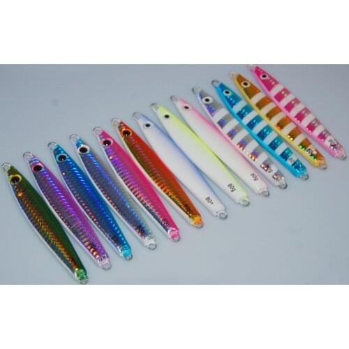 5PCS Deep sea Fishing Jigging Night glow Noctilucent Metal Jigbait Slow Jig Lure Spoon Bass Hook Spinner baits 80g