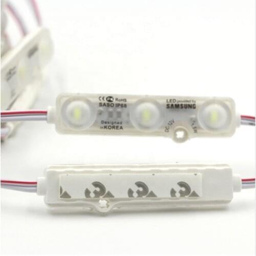 500pcs 3 LED Module Light Stereo Shine Word DC12V IP68 Waterproof 1.5W Led Modules Advertising sign lamp Strip String Light