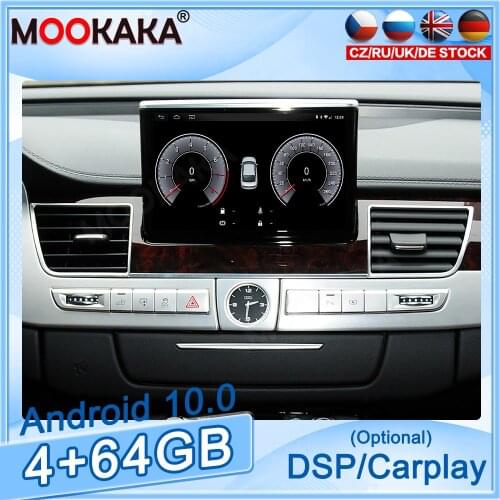 Android 10.0 Screen Car Radio For Audi A8 D4 2009- 2017 Navigation Auto Audio Stereo Recorder 4G/5G LTE Head Unit Auto Stereo