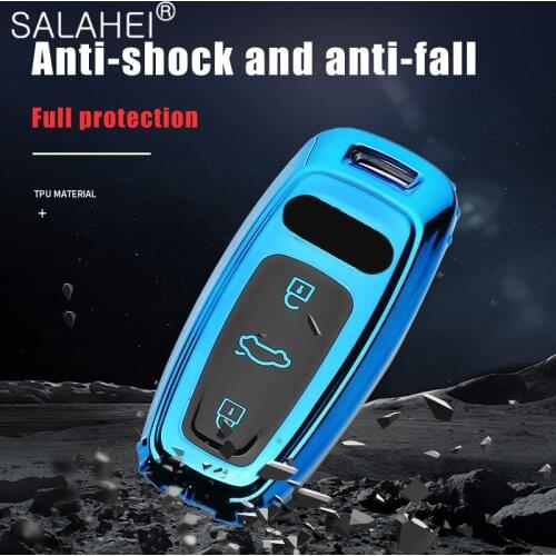 Car Key Cases Cover For Audi A3 A4 B9 A6 C8 A7 S7 4K A8 D5 S8 Q7 Q8 SQ8 E-Tron 2018 2019 2020 2021 Accessories TPU Protector