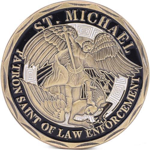 1pc Bronze Police Officer ST Michael Patron Saint of Law Enforcement Challenge Coin United State Coin
