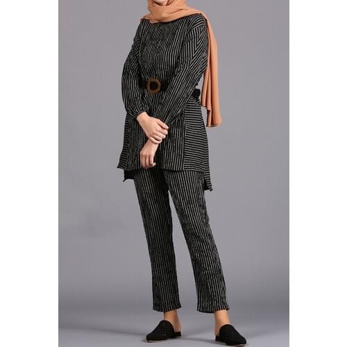 Muslim Women 'S Striped Trousers Twinset OZ43