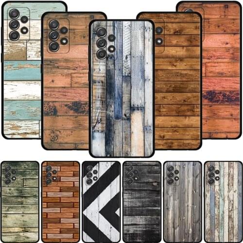 Wood texture Cover For Samsung Galaxy A51 A71 A41 A31 A11 A01 A72 A52 A42 A32 A22 A21s A02s A12 A02 Black Shell Capa Case