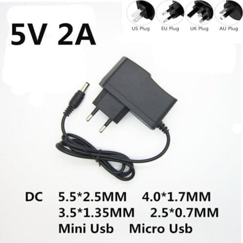DC 5V 2A AC 100-240V Converter power Adapter 5 V Volt 2000MA Switch Power Supply Charger Mini Micro Usb