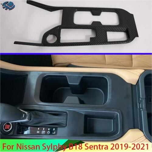 For Nissan Sylphy B18 Sentra 2019 2020 Car Accessories Gear Shift Panel Center Console Cover Trim Frame Car Styling Sticker