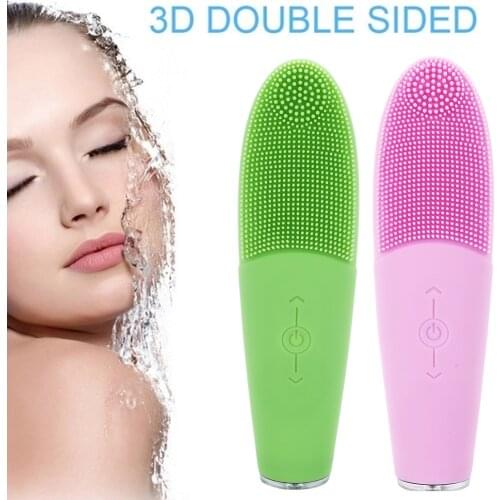 Electric Facial Cleansing Instrument Wash Brush Pore Deep Cleaning Face Silicone Beauty Faces Vibration Massage Relaxation Tool