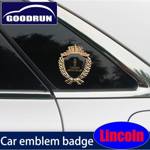 Car Logo Emblem Badge Metal for Lincoln Custom Front Rear Side Body Sticker Bagde Grill Emblem Exteriores Decoration Accessorior