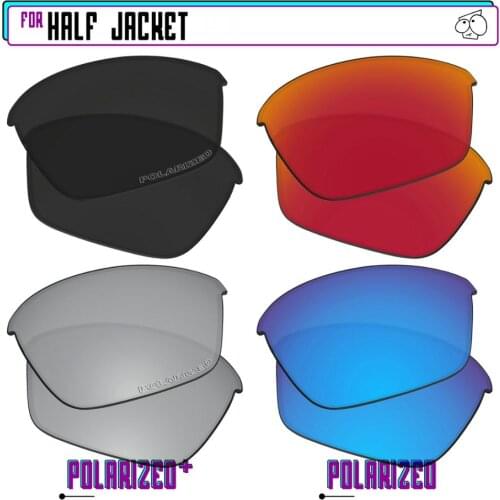 EZReplace Polarized Replacement Lenses for - Oakley Half Jacket Sunglasses - BkSrP Plus-RedBlueP