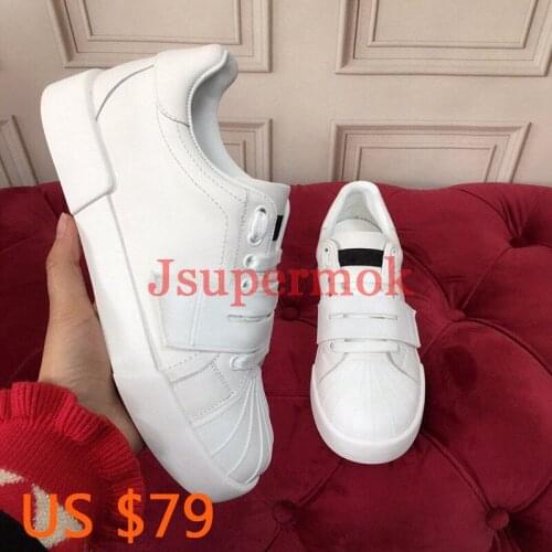New Paris Fashion Luxury Brand Sports Shoes Fashion Simple Solid Genuine Leather Lace Sneakers Couple shoes