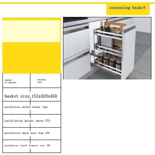 Gabinete Mutfak Drawer for Accessories Cestas Para Organizar Stainless Steel Rack Cozinha Organizer Kitchen Cabinet Basket