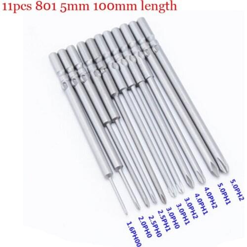 Magnetic Phillips Screwdriver Bits Set 801 5MM Round Shank Cross Electric Screwdriver Repair Tool Kits