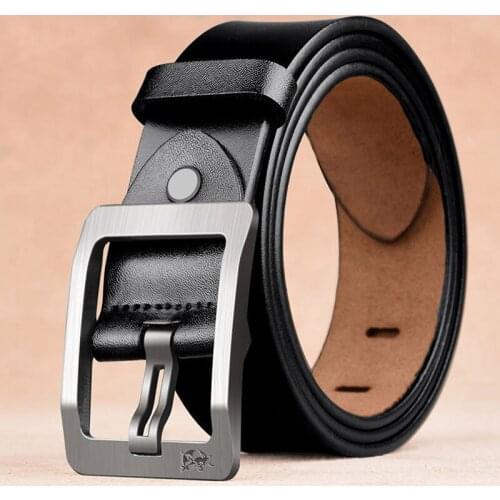 Maikun Mens Casual Belt PU Vintage Pin Buckle Business Belt For Jeans