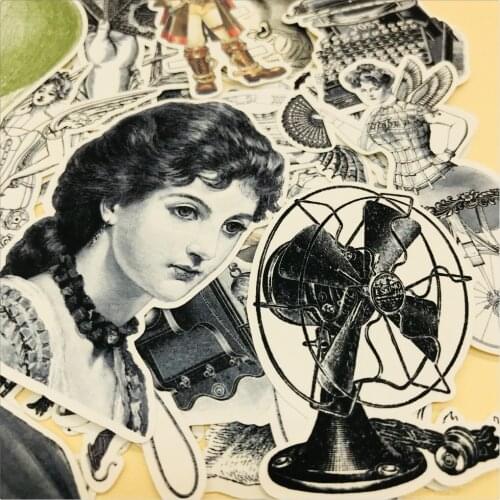 25pcs Retro Black white movie woman journal stickers dry glue Notebook/Diary Book DIY scrapbooking Sticker