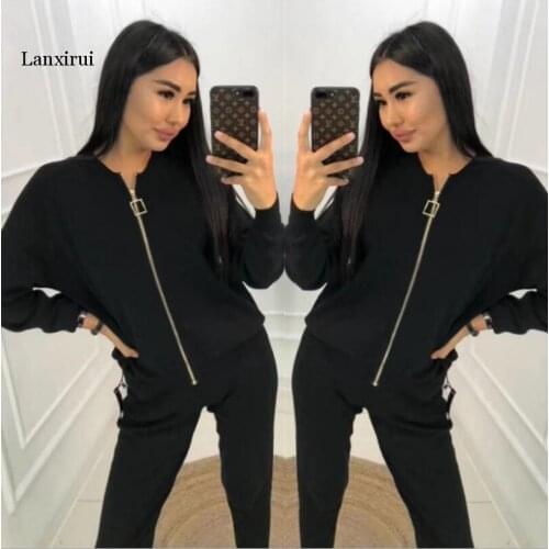 Autumn Winter Knitted 3pcs Suit Set Women Zipper Jacket Cardigan+Vest Tops+Elastic Pants Casual Tracksuits Outfits Female