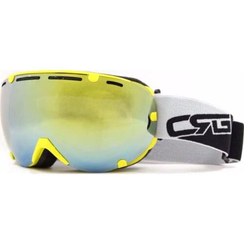 Professional ski Snow goggles double lens anti-fog UV400 big glasses ing snowboard Goggle YELLOW Frame Cyan-blue